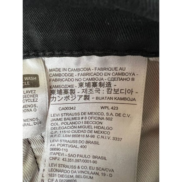 Levi’s Premium Stretch Slim Taper Jeans Black Big E 32x32 (Actual 30x29) USA - Picture 11 of 13